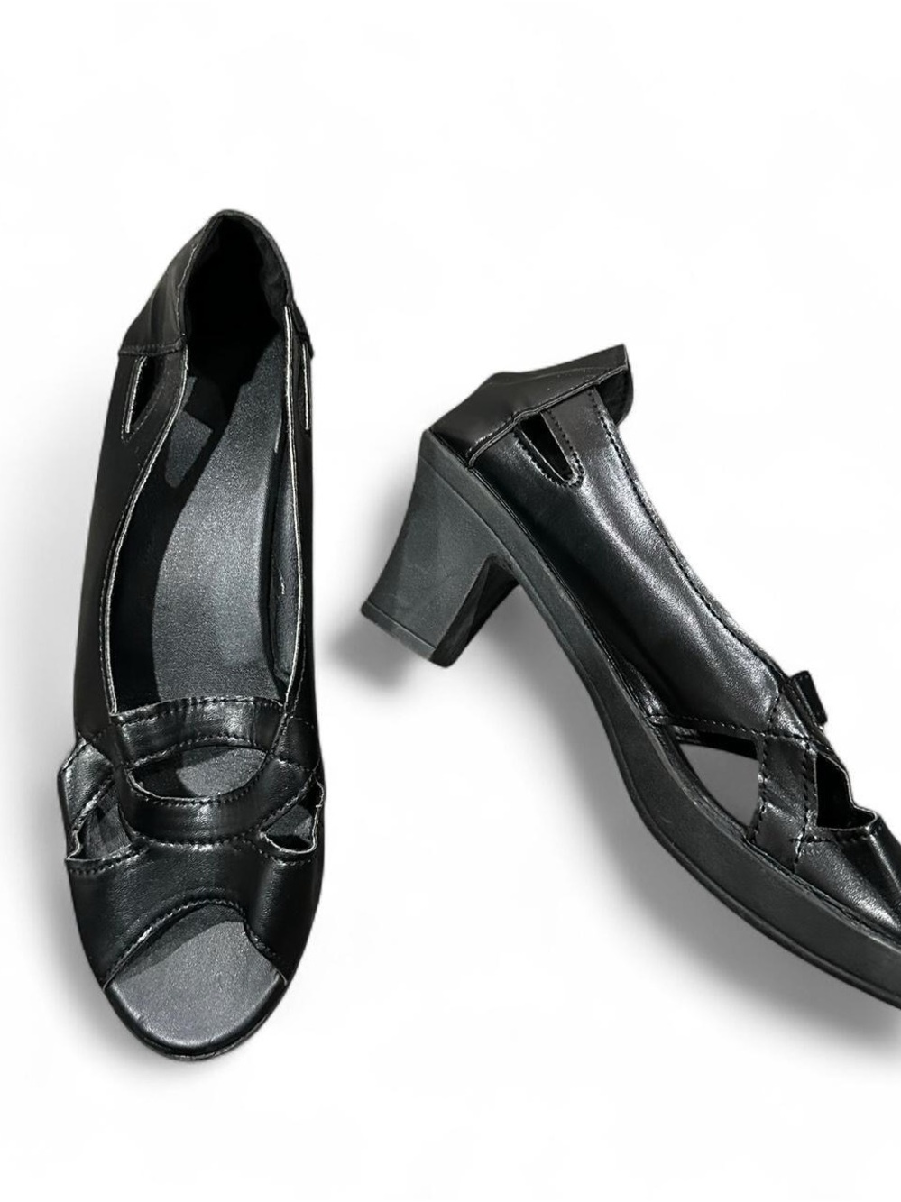 Classic Black Peep-Toe Flats – Women’s Size 41 (Approx. US 9–10) – New